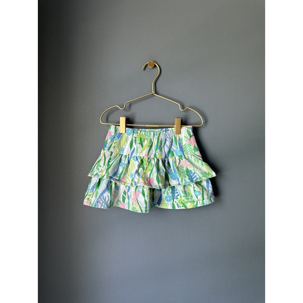 Hartstrings Ocean Print Ruffle Skirt